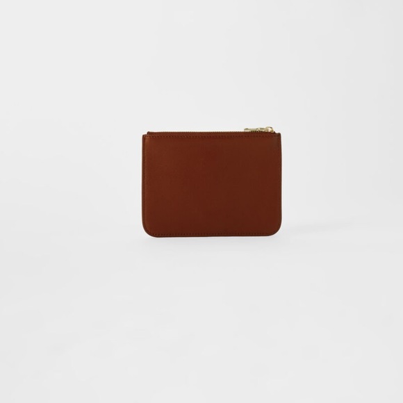 Maje Zip-up embossed leather pouch Cognac - Picture 2 of 10